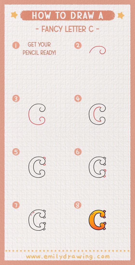 how to draw a fancy letter c pinterest pin